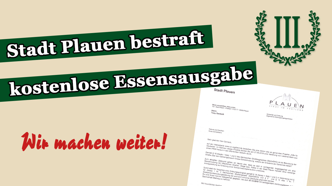 Stadt Plauen bestraft kostenlose Essensausgabe