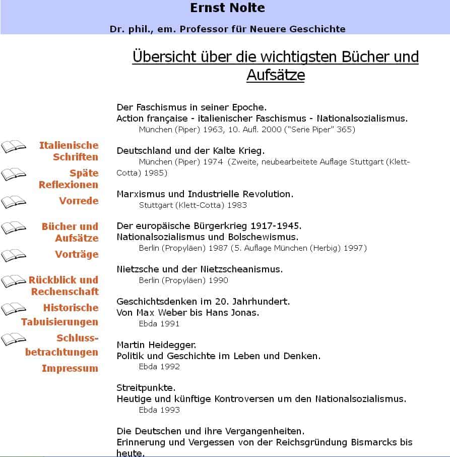 BIldquelle: Screenshot von http://www.ernstnolte.de BIldquelle: Screenshot von http://www.ernstnolte.de