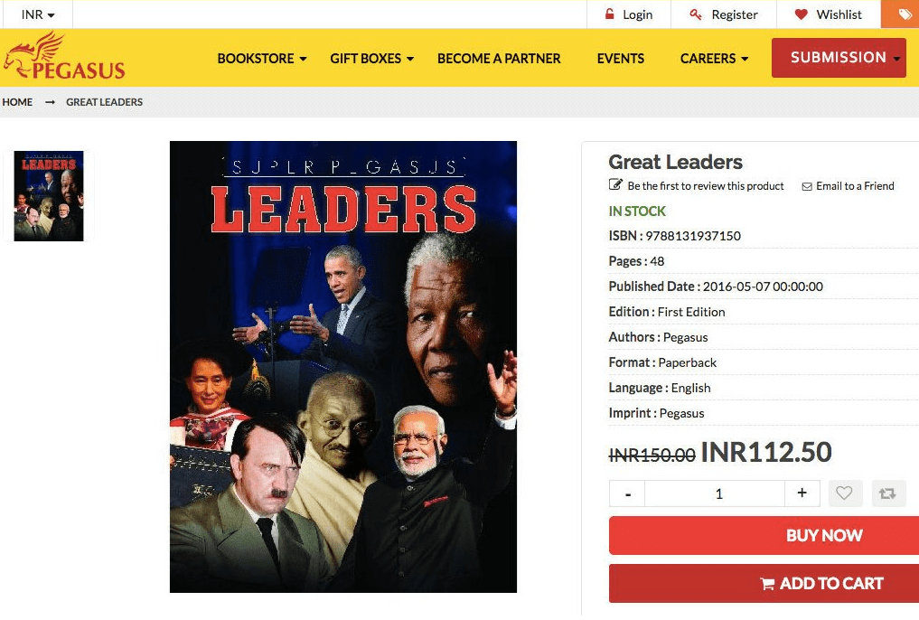 Quelle: Screenshot von http://pegasusbooks.com