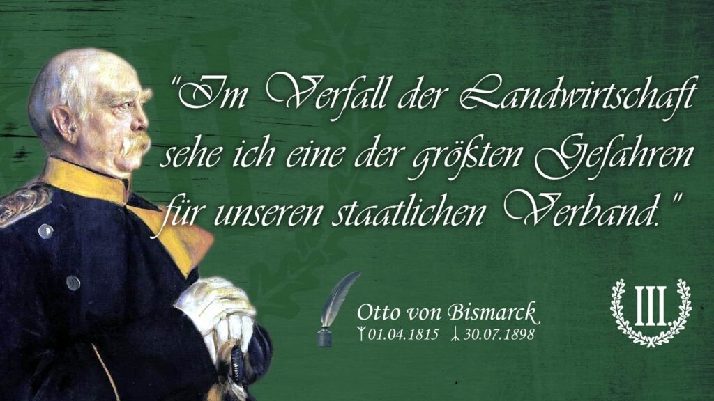 Im Verfall der Landwirtschaft sehe ich eine der größten Gefahren für unseren staatlichen Verband.